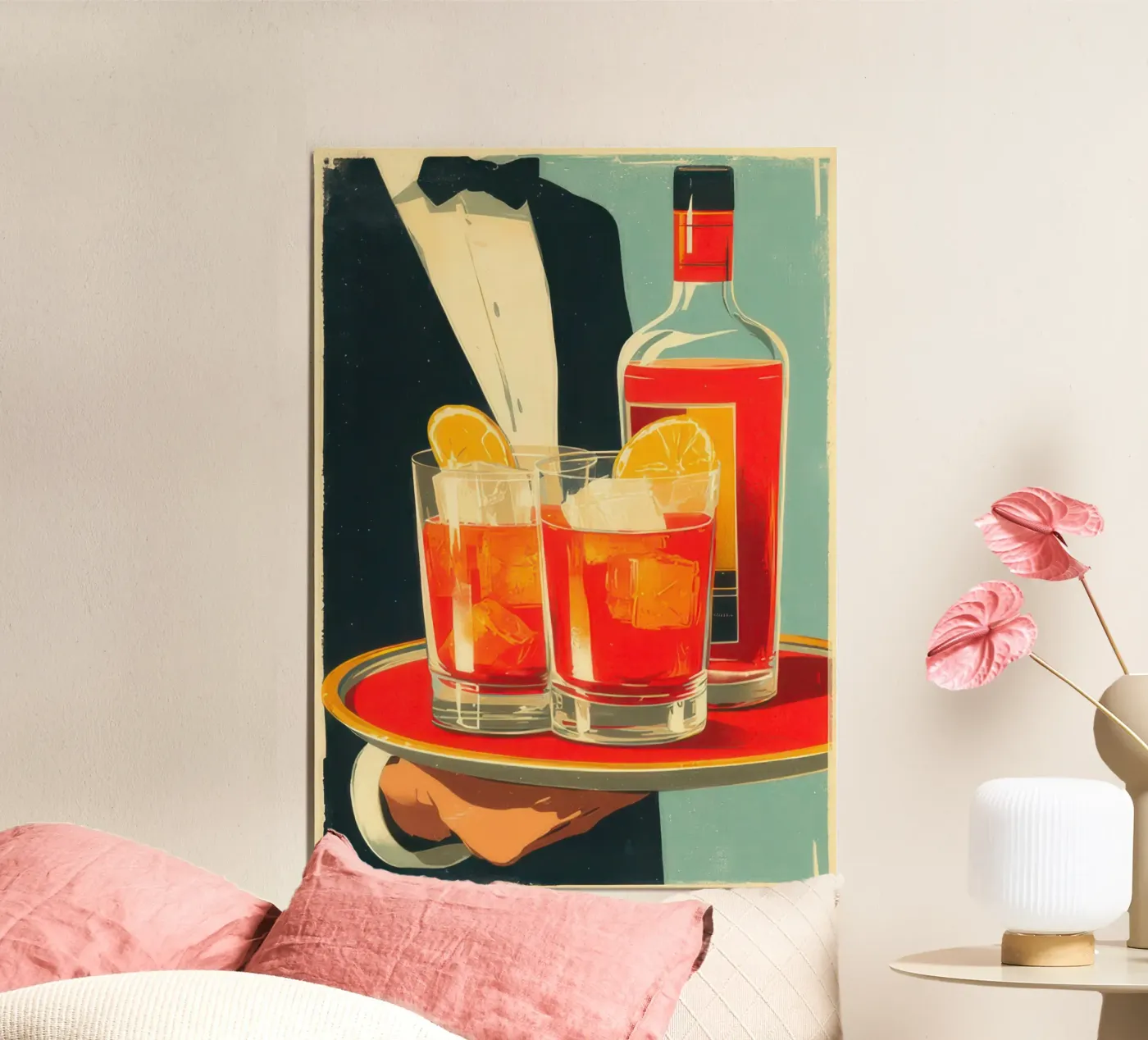 Cameriere poster da typo graphic stayl