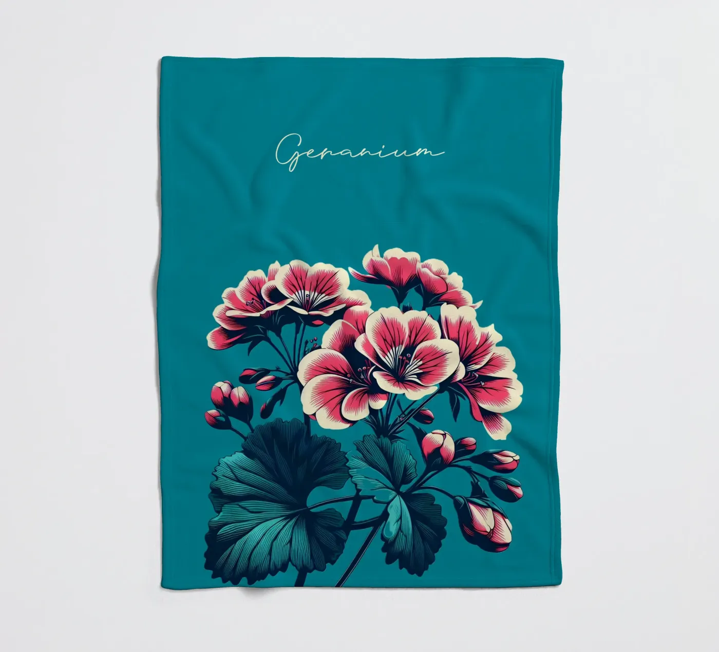 Geranie Fleecedecke von Digital Naive