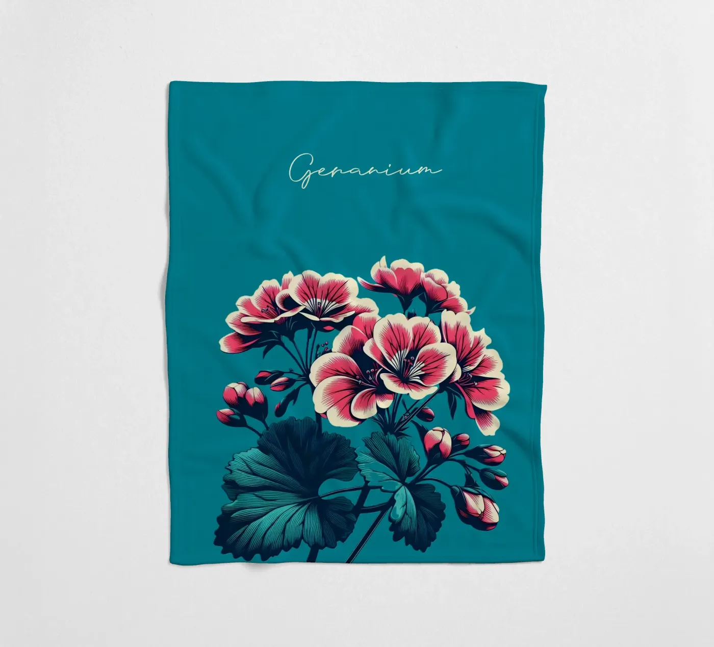 Geranie Fleecedecke von Digital Naive