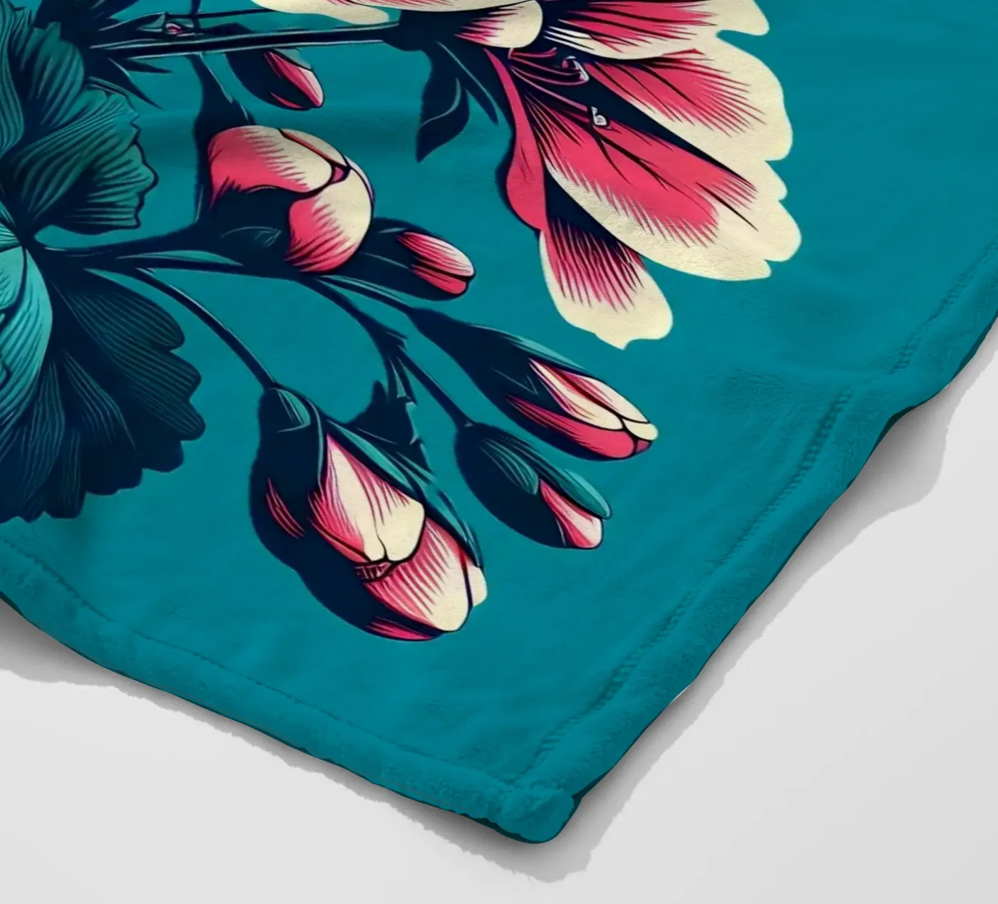 Geranie Fleecedecke von Digital Naive