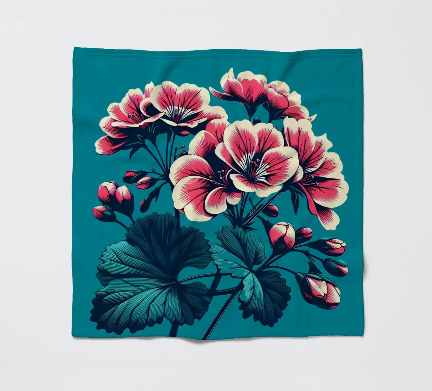 Geranie Fleecedecke von Digital Naive