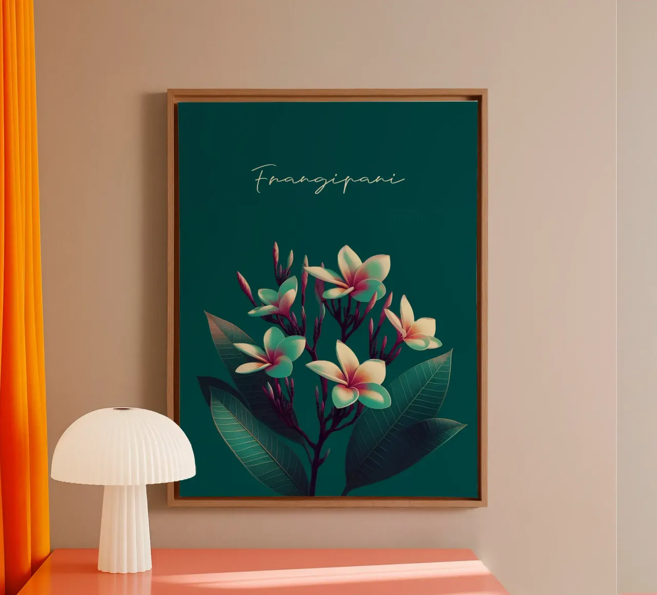 Frangipani tela con Cornice a cassetta da Digital Naive