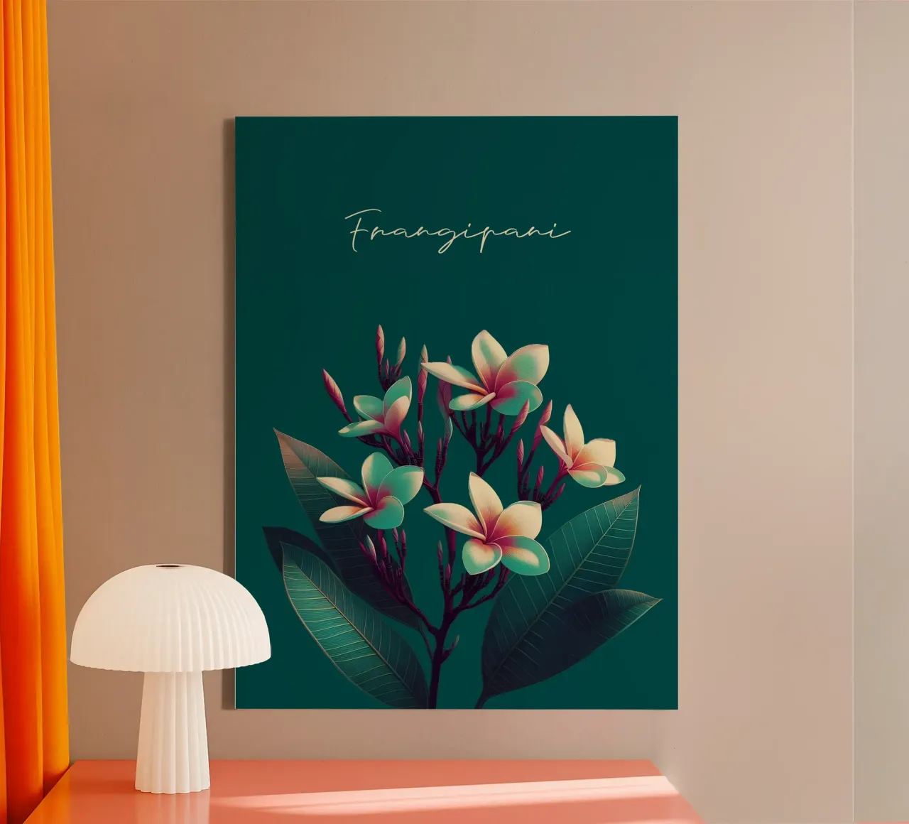 Frangipani tela con Cornice a cassetta da Digital Naive