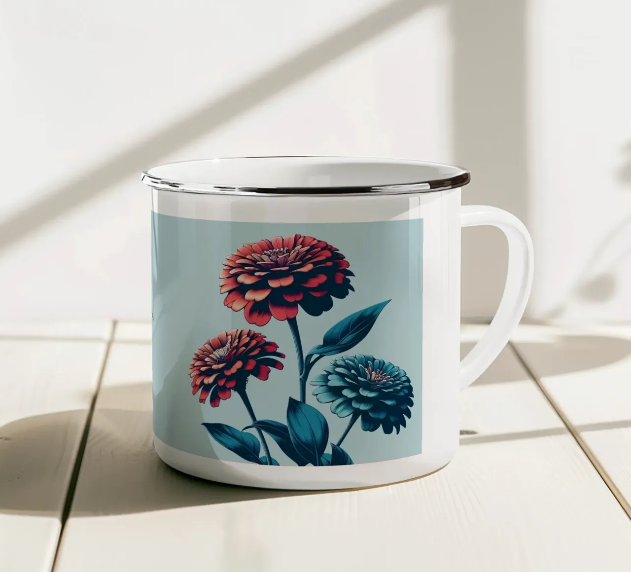 Zinnia tazza in smalto da Digital Naive