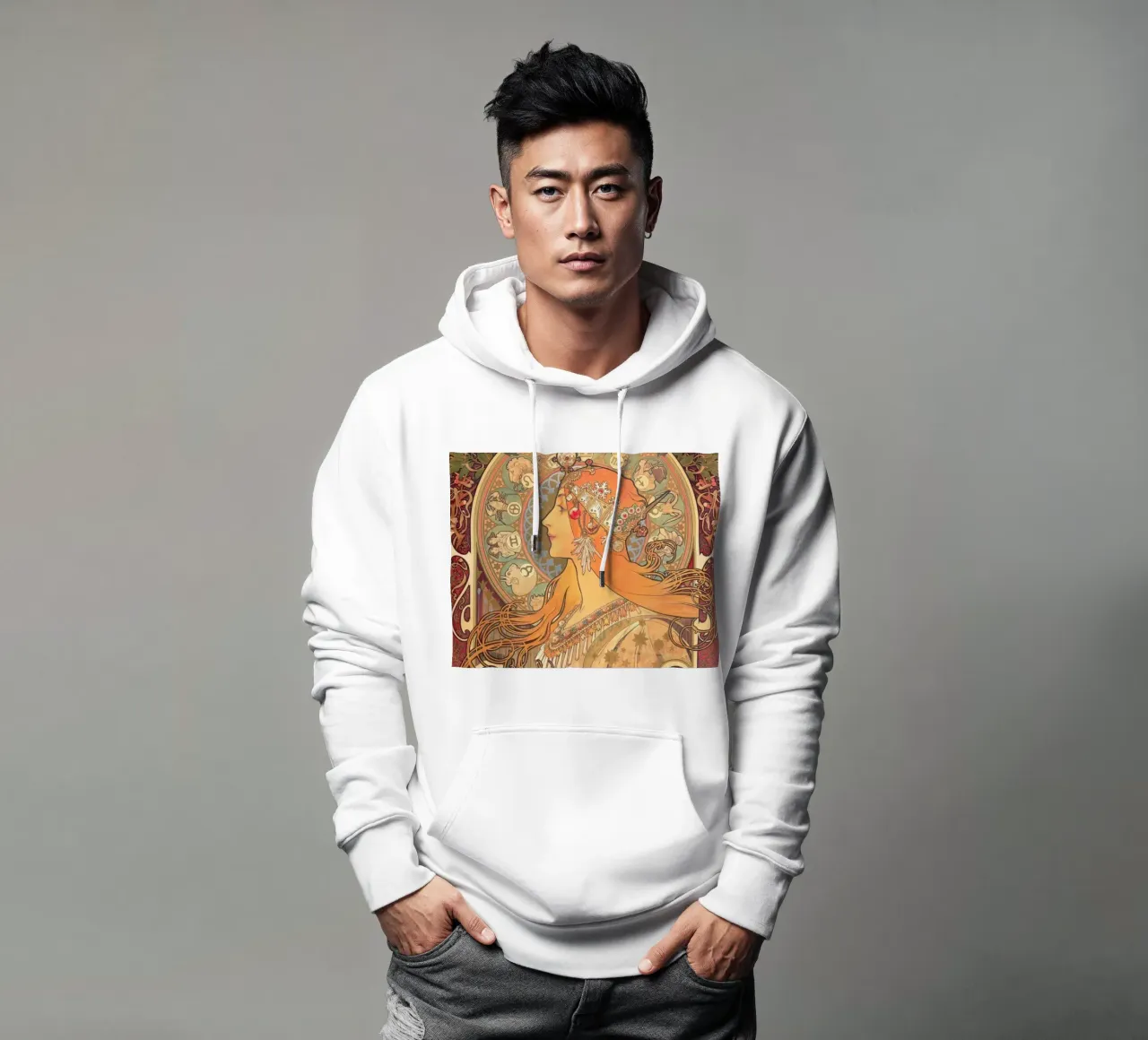 Alphonse mucha - zodiaco felpa con cappuccio da William Store