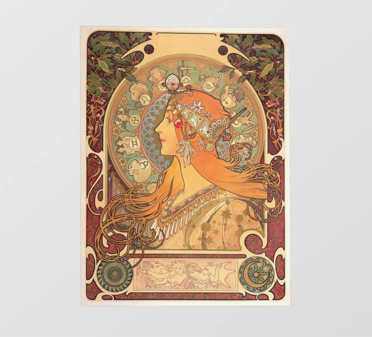 Alphonse mucha - zodiaco pellicola backlit da William Store