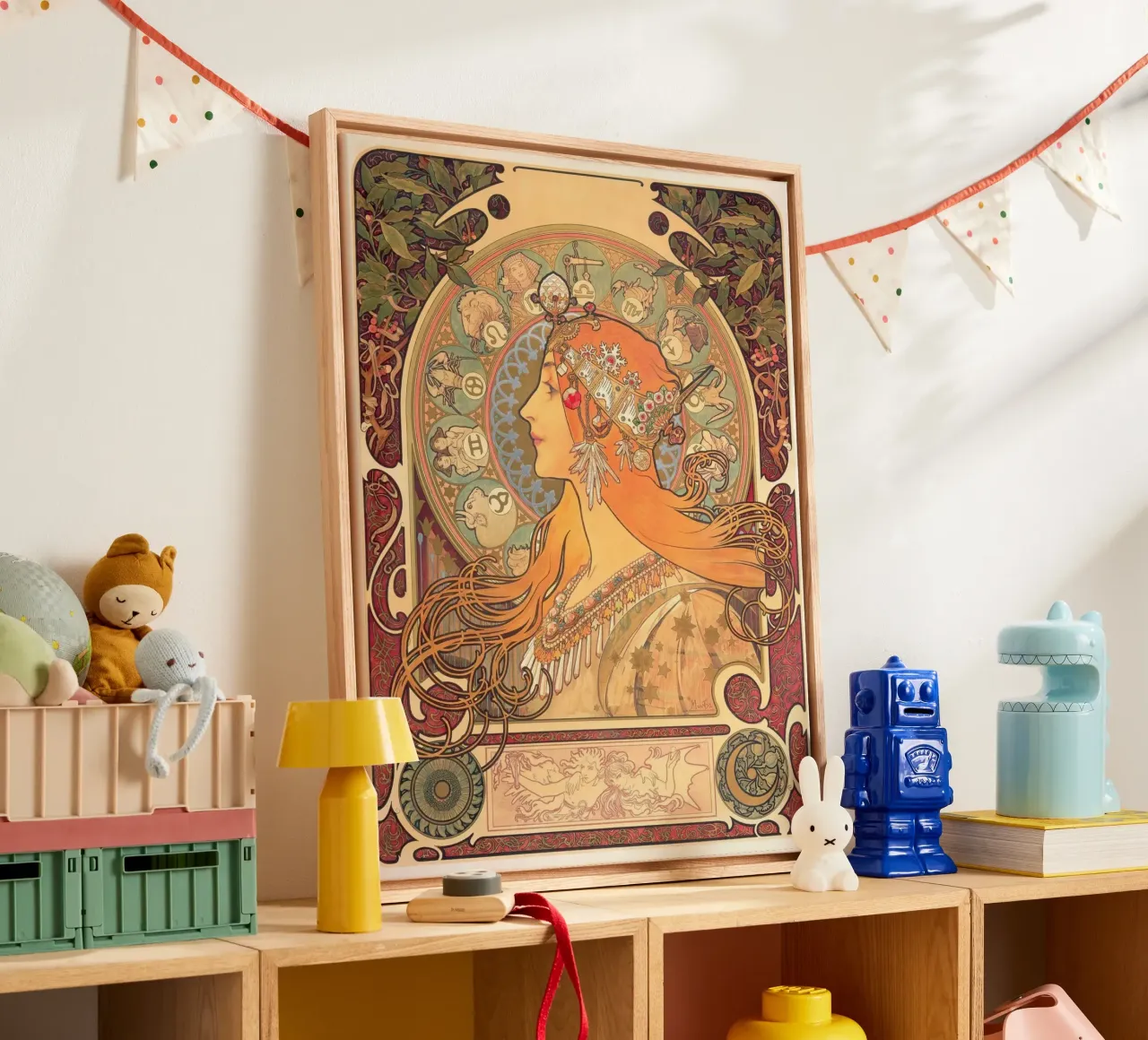 Alphonse mucha - zodiaco tela con Cornice a cassetta da William Store