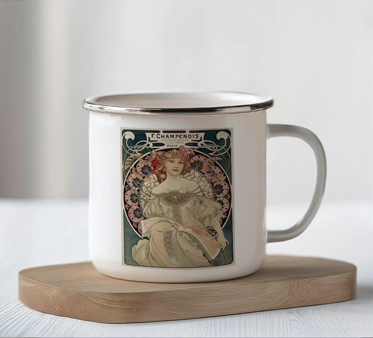 Alphonse Mucha - Reverie tazza in smalto da William Store