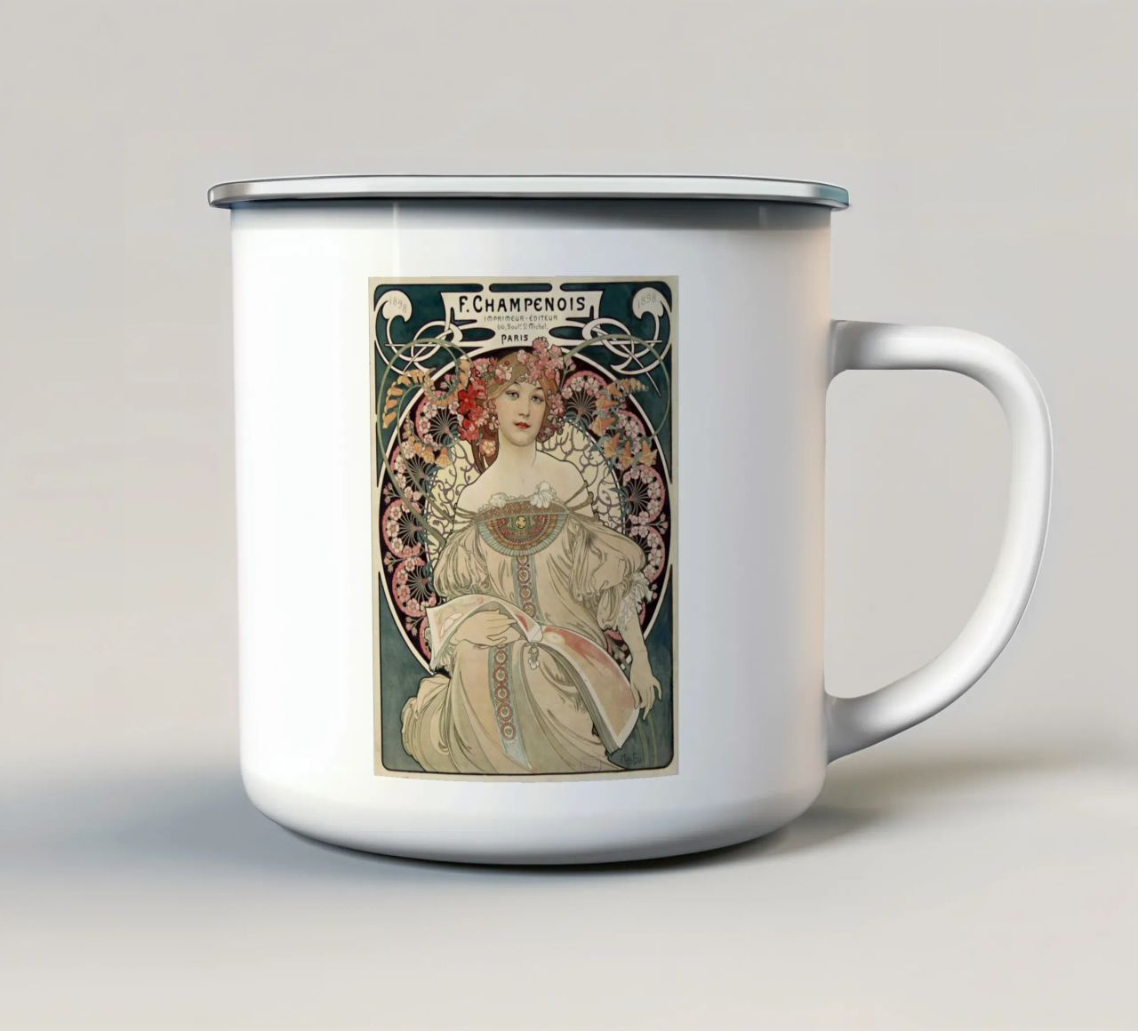 Alphonse Mucha - Reverie tazza in smalto da William Store