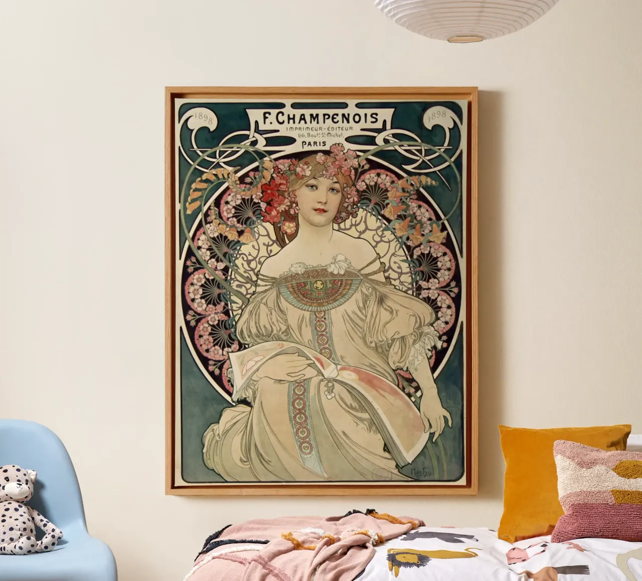 Alphonse Mucha - Reverie tela con Cornice a cassetta da William Store
