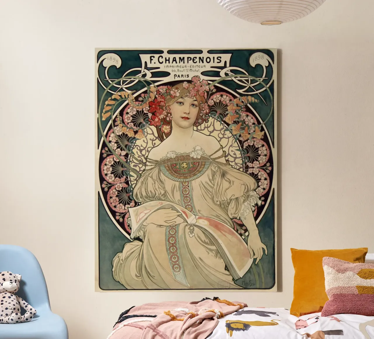Alphonse Mucha - Reverie tela con Cornice a cassetta da William Store