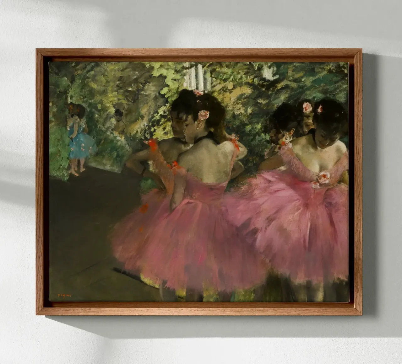 Edgar Degas - Dansers in roze canvas met Baklijst van Timeless Artworks