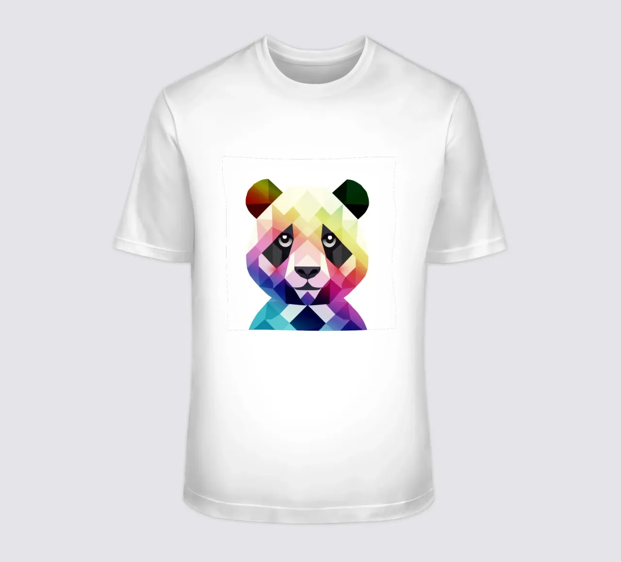 Colourful rainbow panda - Colourful geometric art t-shirt by namosh