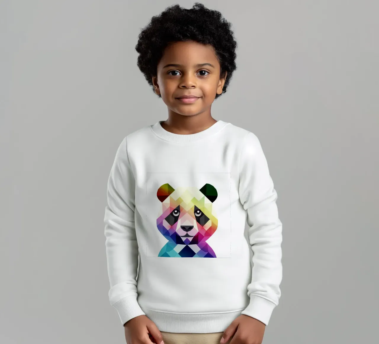 Panda arcobaleno colorato - Arte geometrica colorata felpa bambino da namosh