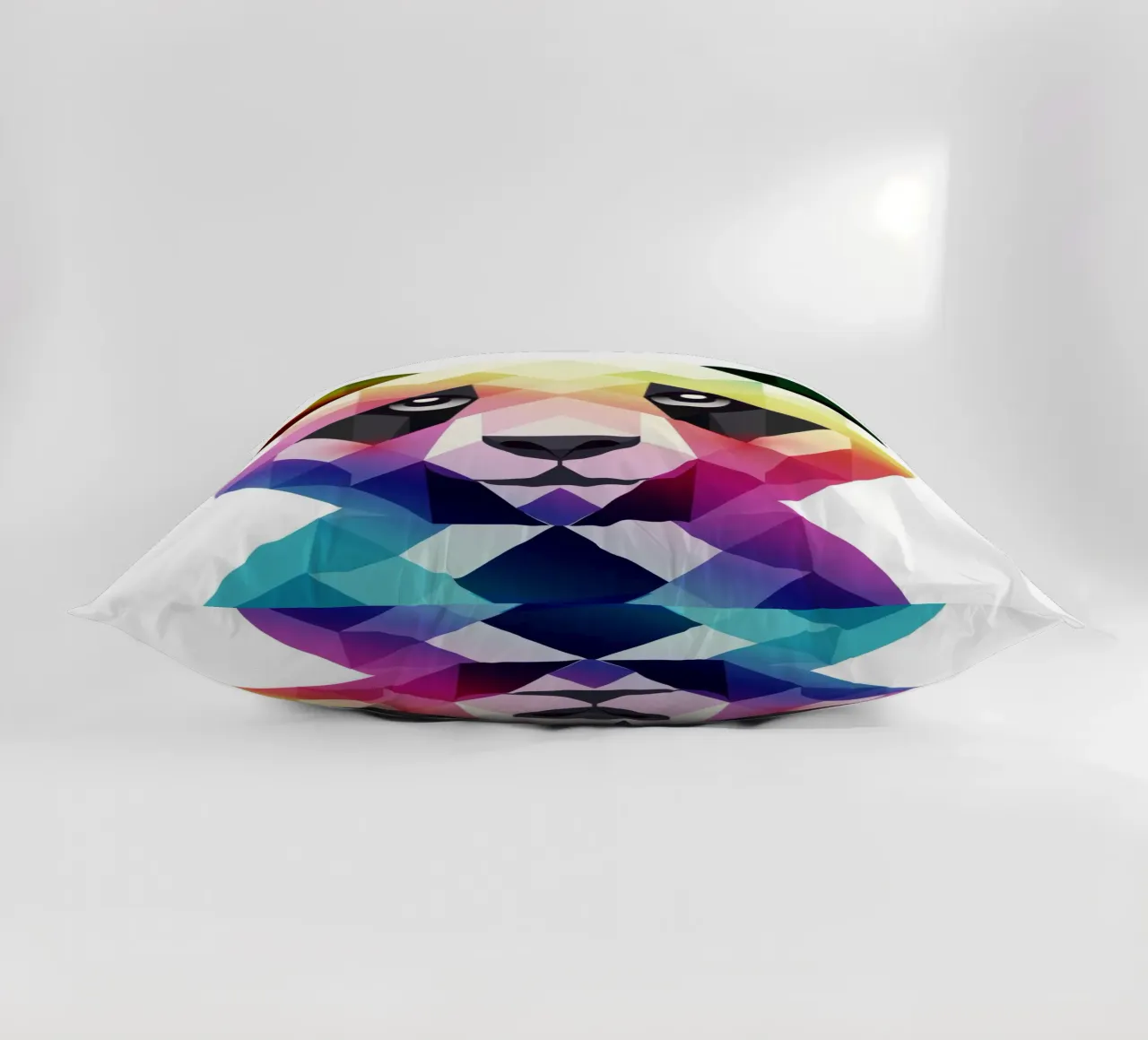Panda arcobaleno colorato - Arte geometrica colorata cuscino da namosh