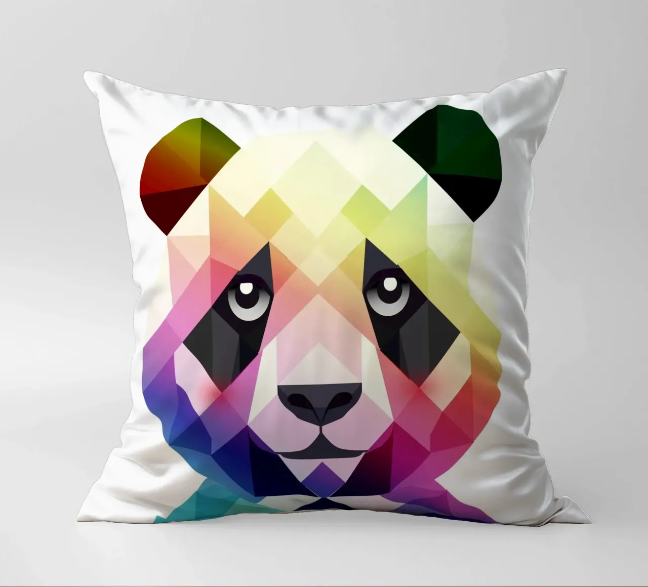 Panda arcobaleno colorato - Arte geometrica colorata cuscino da namosh