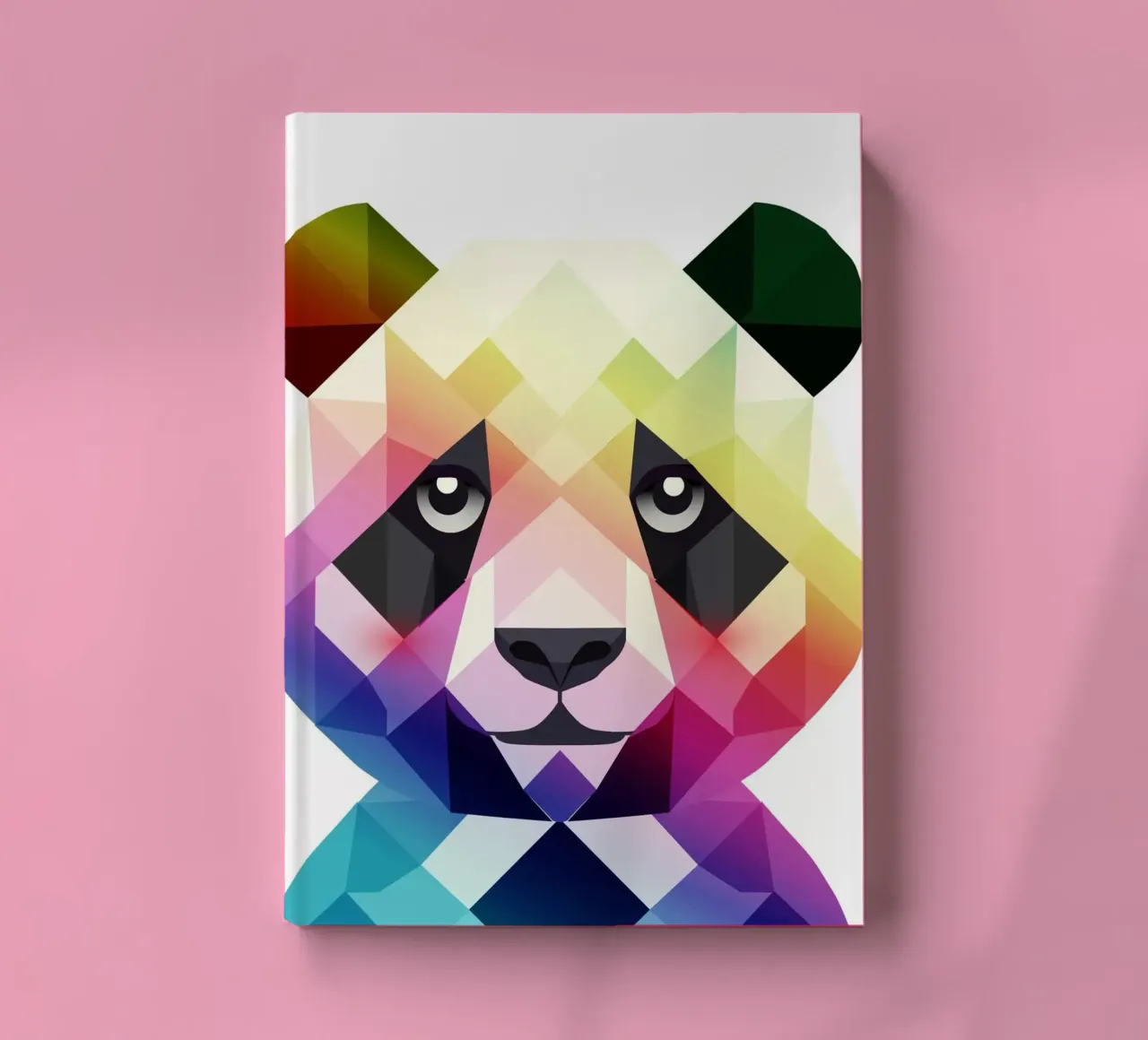 Panda arc-en-ciel coloré - art géométrique coloré carnet de notes de namosh
