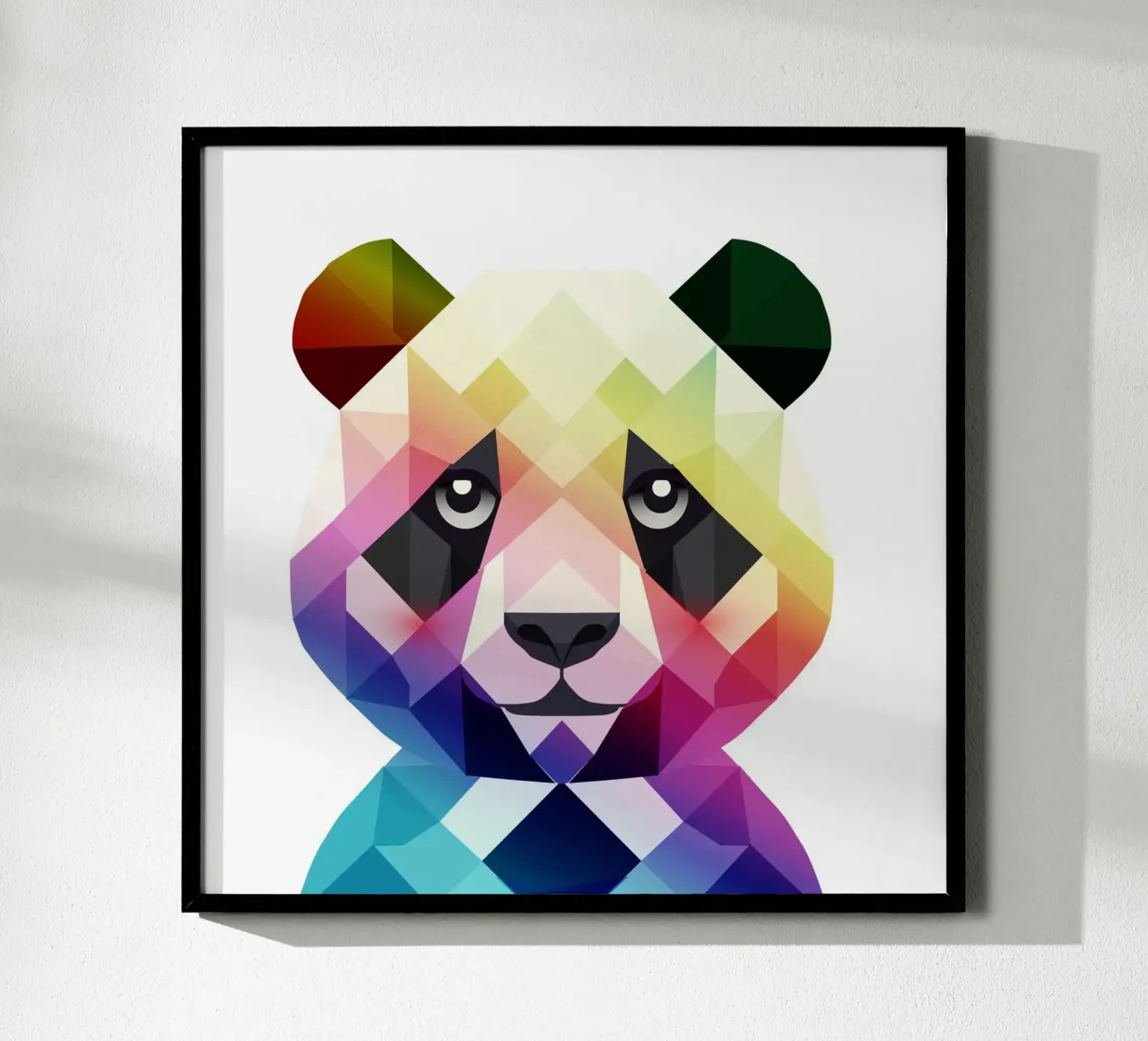 Panda arcobaleno colorato - Arte geometrica colorata carta hahnemühle da namosh