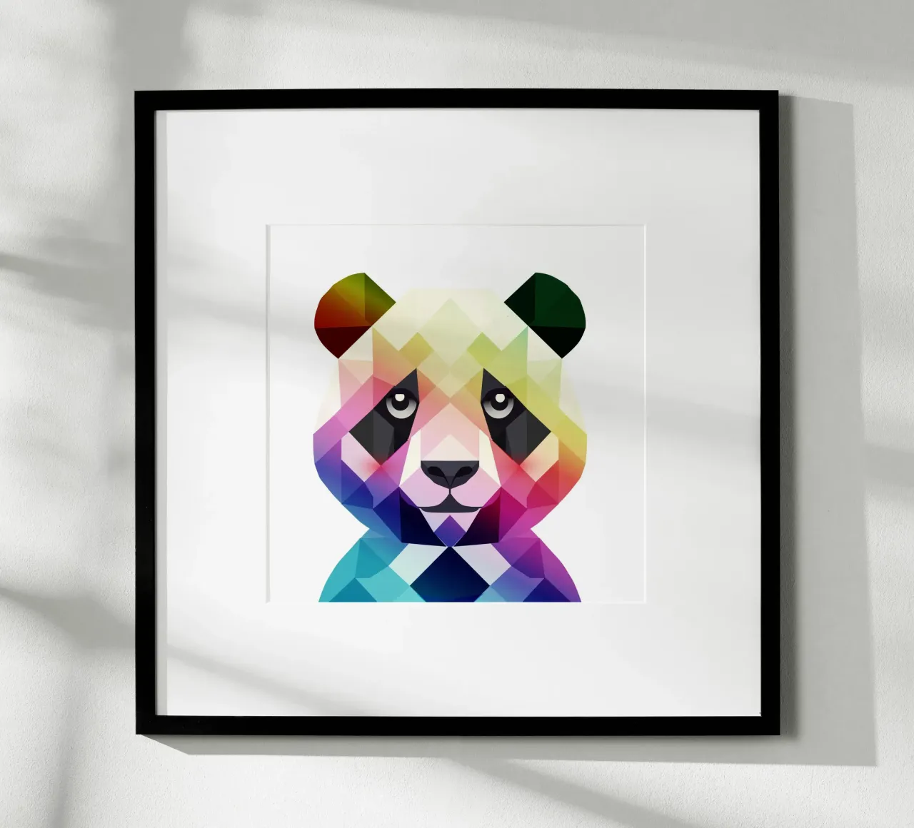 Panda arcobaleno colorato - Arte geometrica colorata carta hahnemühle da namosh