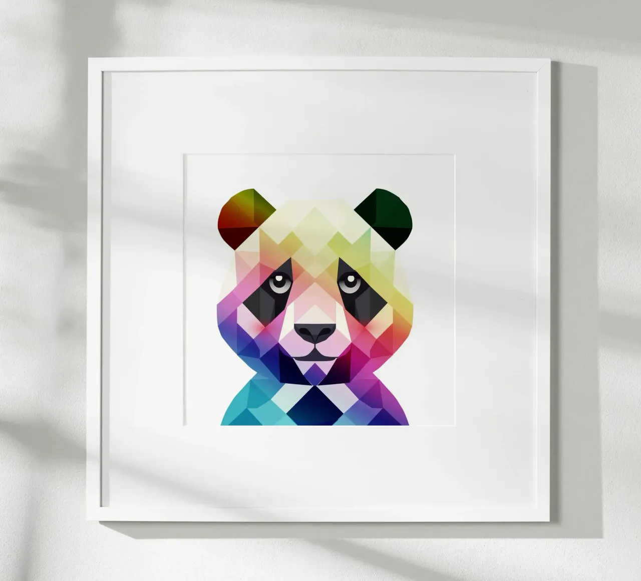 Panda arcobaleno colorato - Arte geometrica colorata carta hahnemühle da namosh