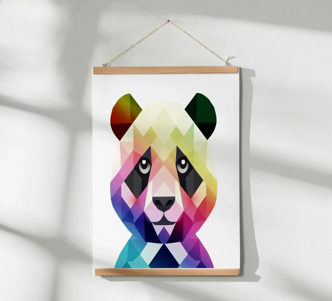 Panda arcobaleno colorato - Arte geometrica colorata carta hahnemühle da namosh