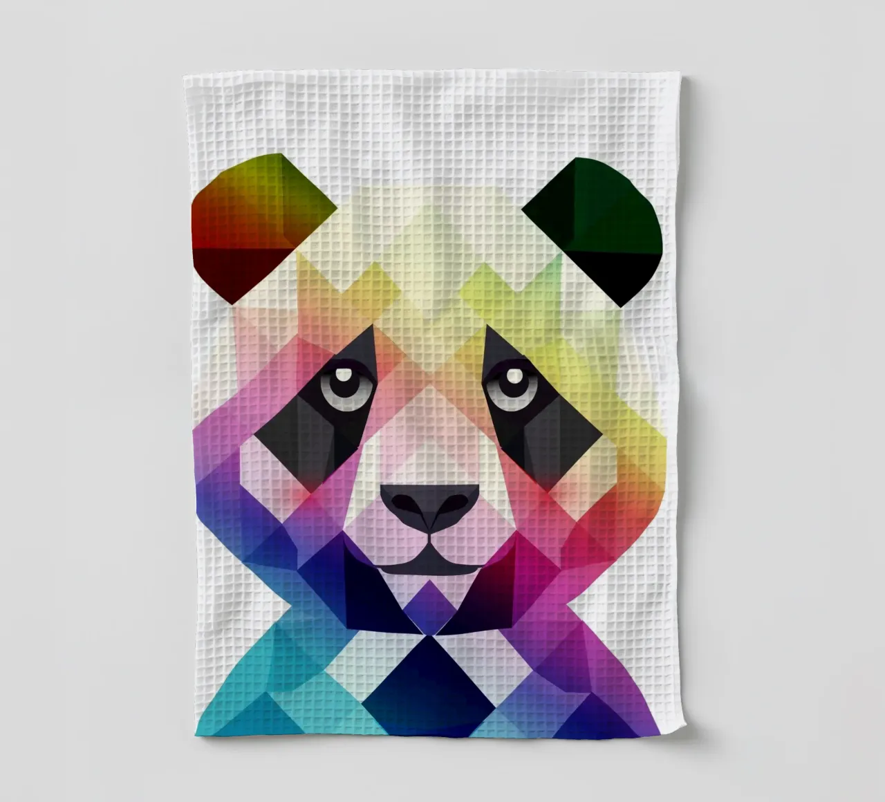 Panda arc-en-ciel coloré - art géométrique coloré torchon de namosh