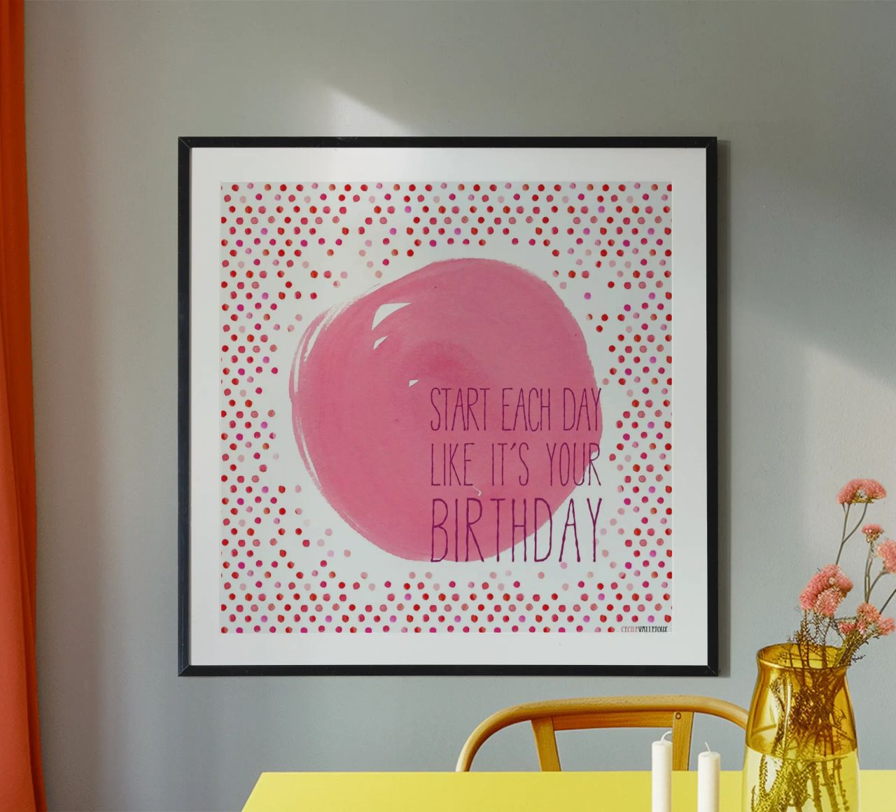 Birthday Poster von La Belette Rose