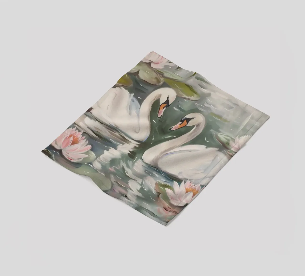 Coppia di cigni coperta in pile da Melloi Art Print