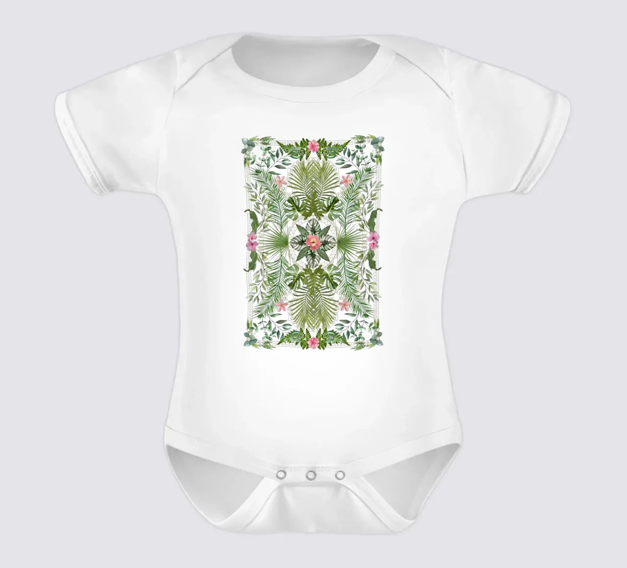 Fogliame tropicale 15 body neonato maniche corte da amini54