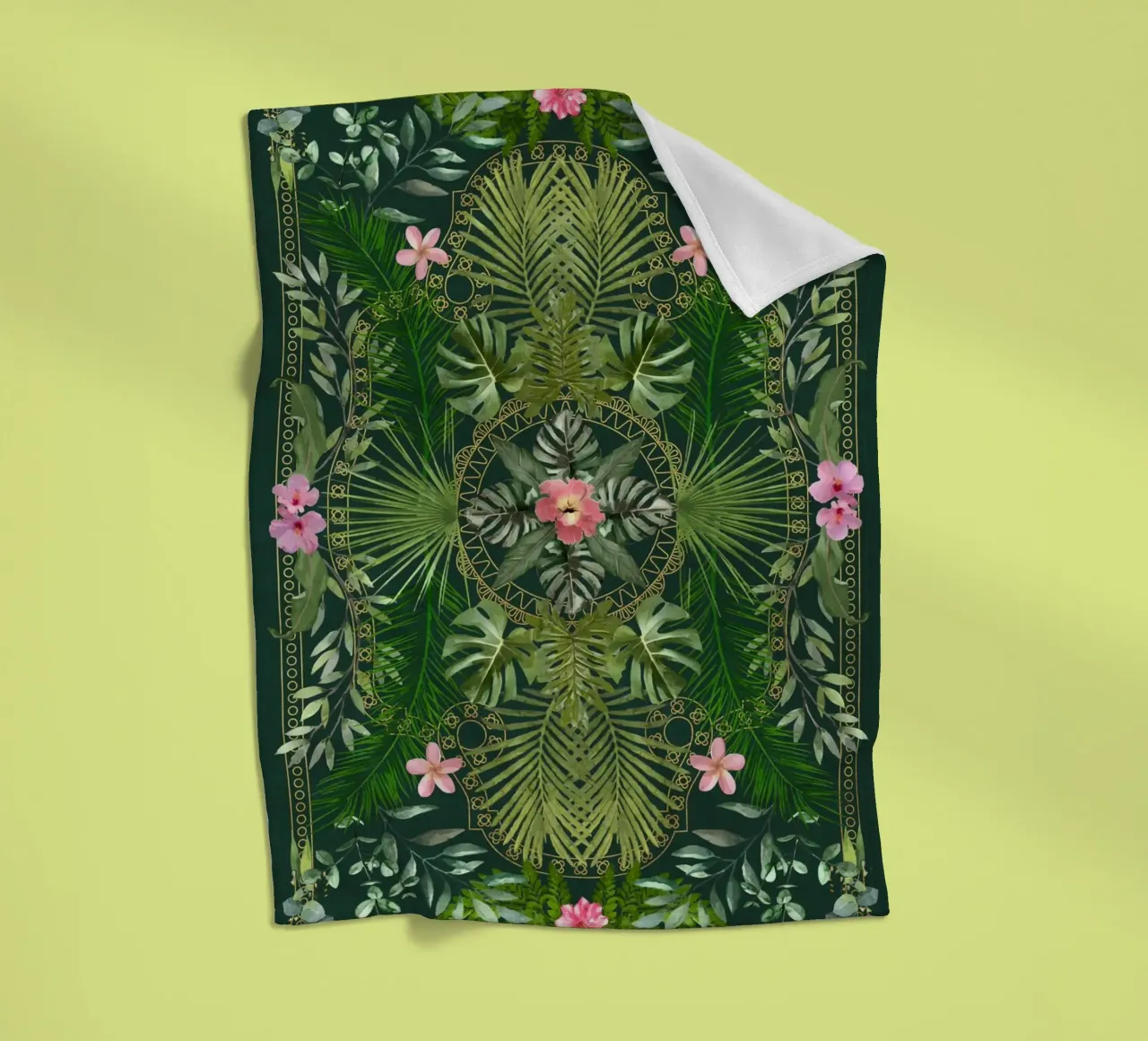 Fogliame tropicale 15 coperta in pile da amini54