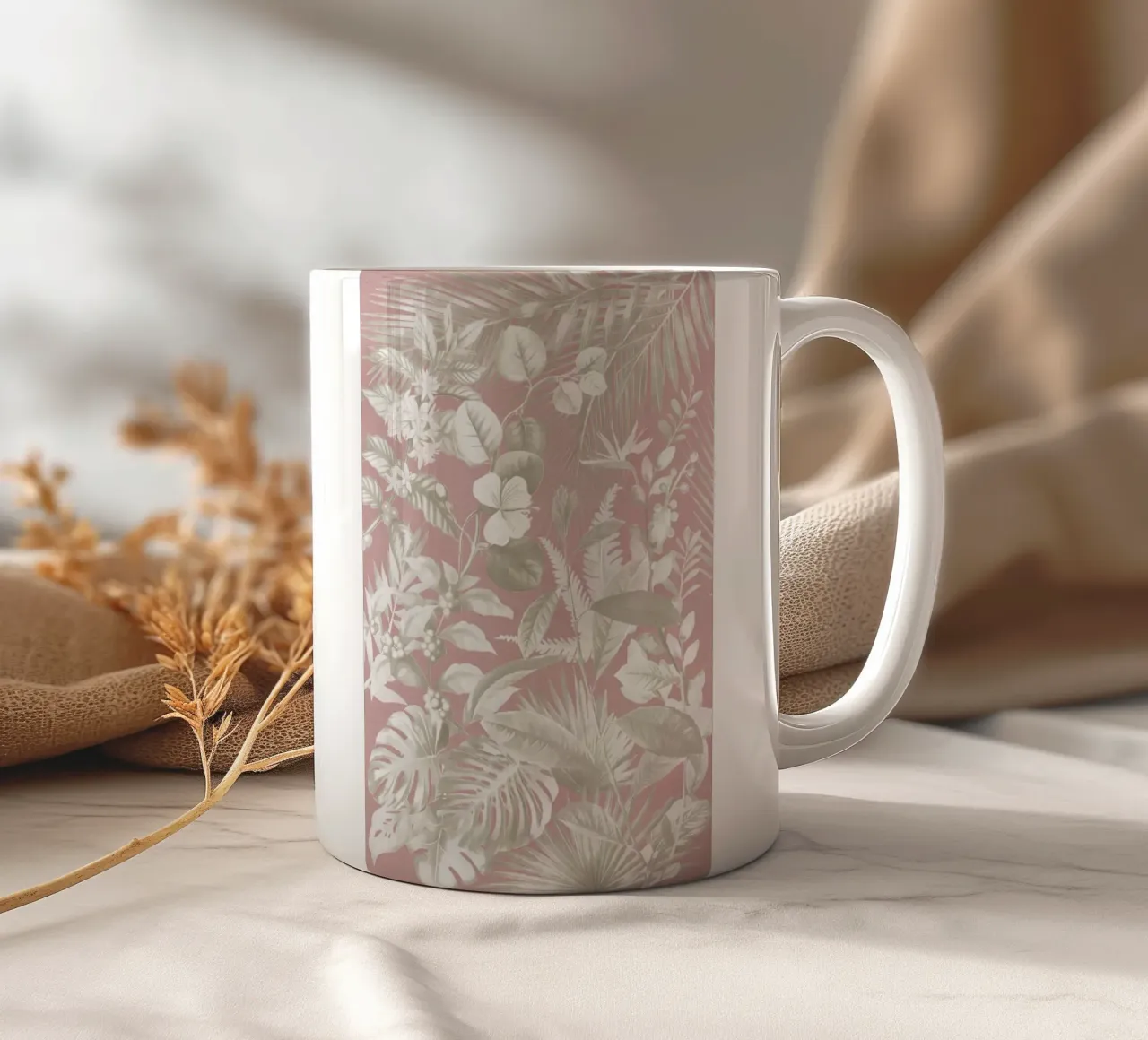 Fogliame tropicale 12 tazza in ceramica da amini54