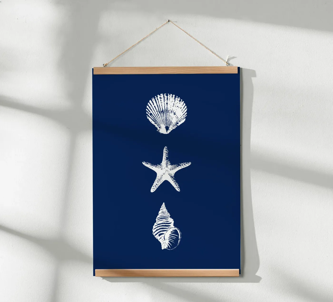 Shells against a blue background poster by La Maison Audrey