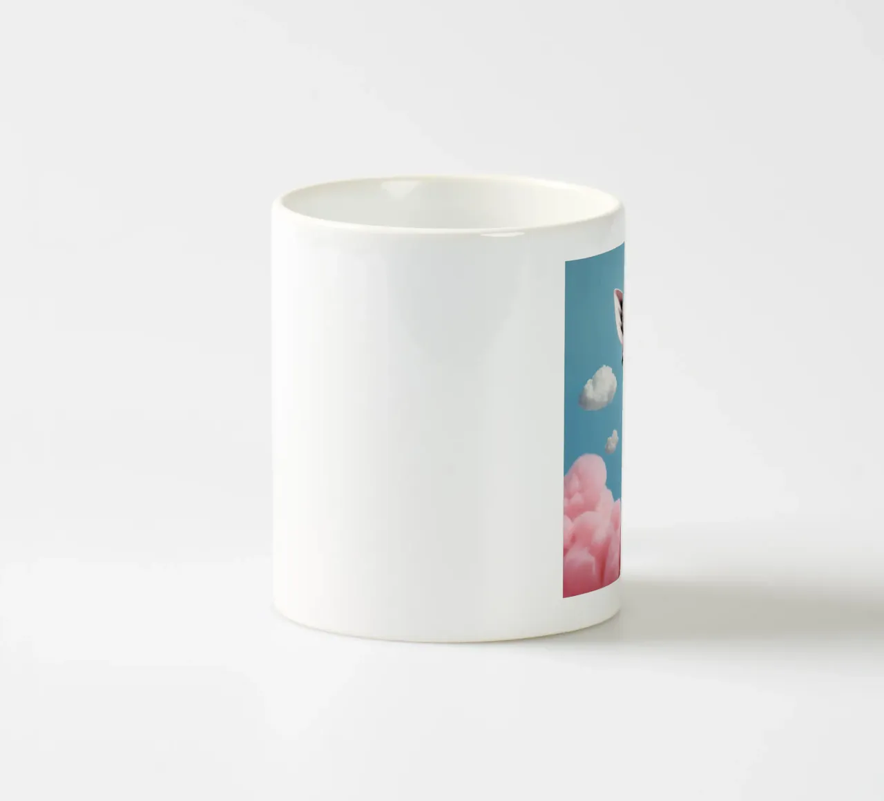 Surreal Pink Giraffe with Clouds Art Print | Unique Animals ceramic mug by FlexiDesignsByK