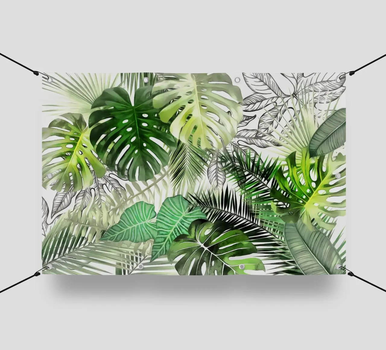 Fogliame tropicale 01 telo in pvc da amini54