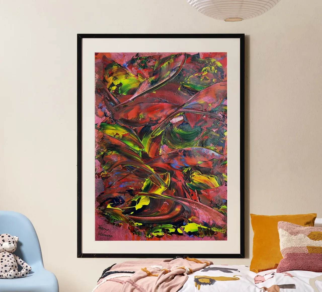 IDEAL GIFT 26 poster con telaio in legno da Thierry Vobmann Abstract painting