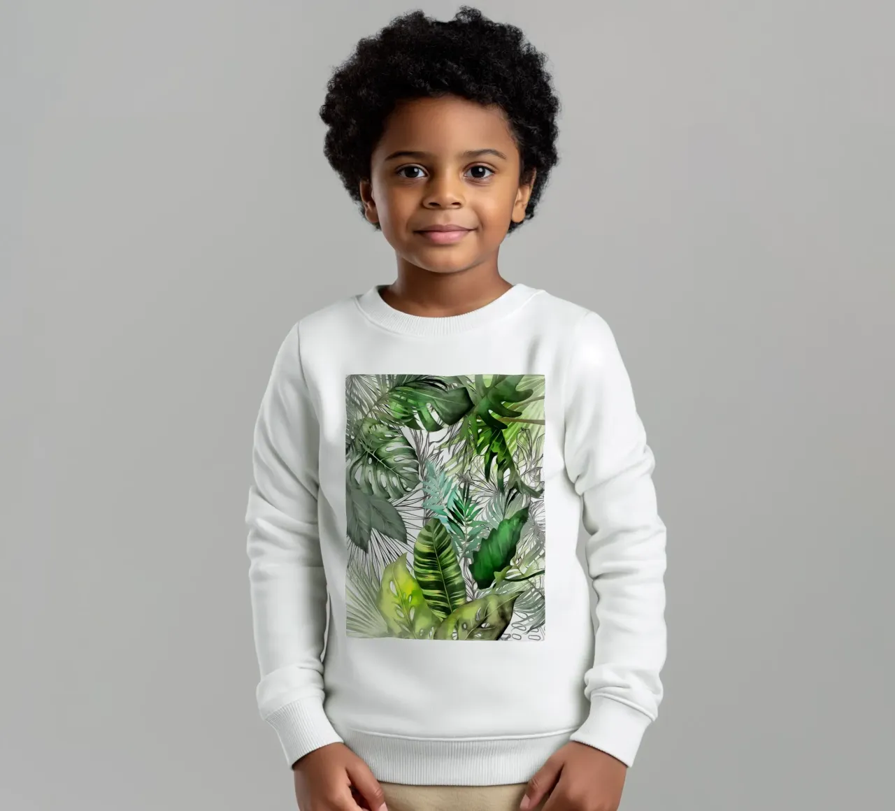 Fogliame tropicale 02 felpa bambino da amini54