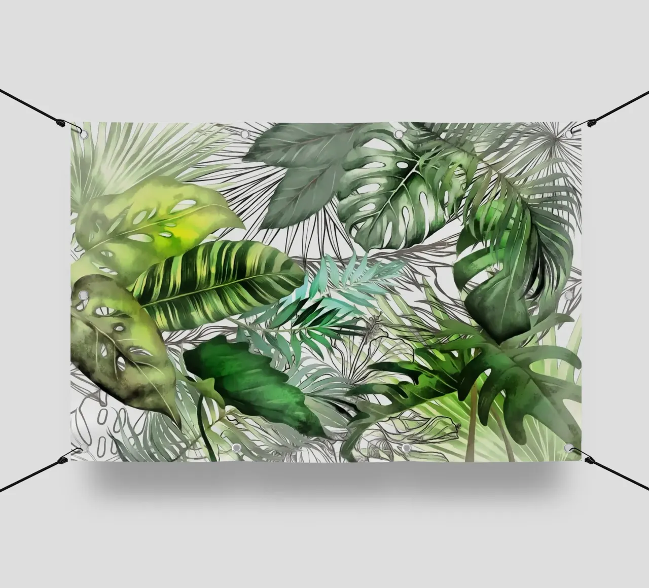 Fogliame tropicale 02 telo in pvc da amini54