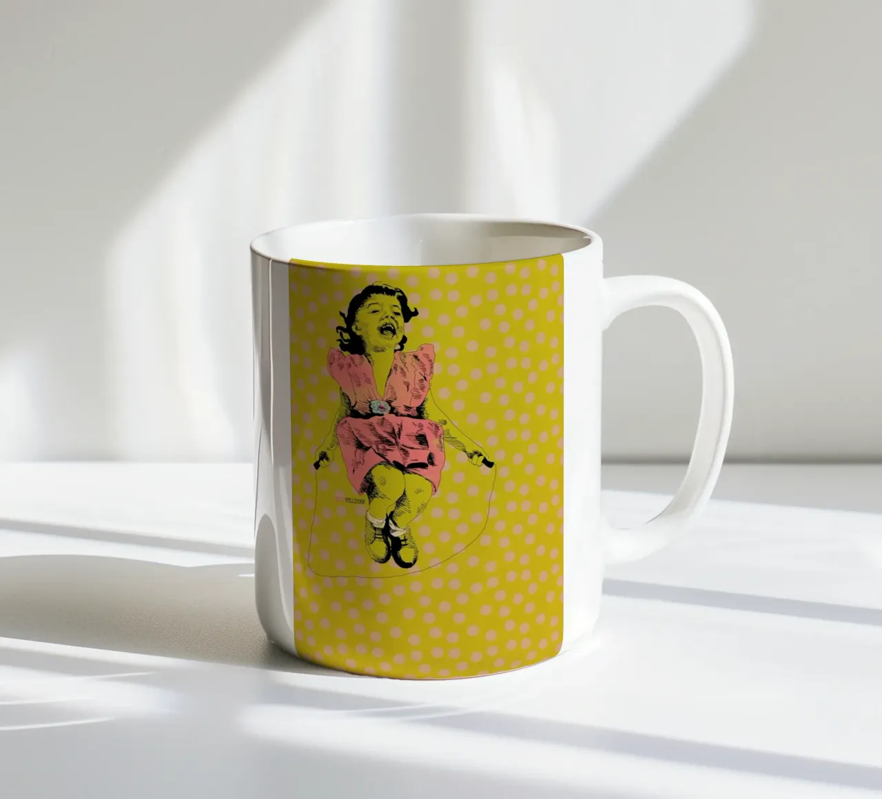 Jump Rope Rhyme ceramic mug by La Belette Rose