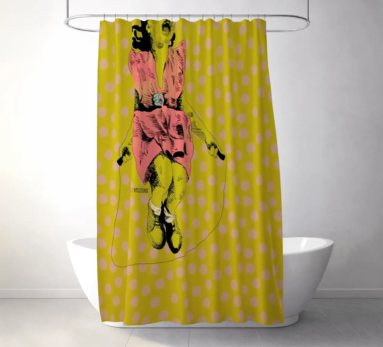 Jump Rope Rhyme shower curtain by La Belette Rose