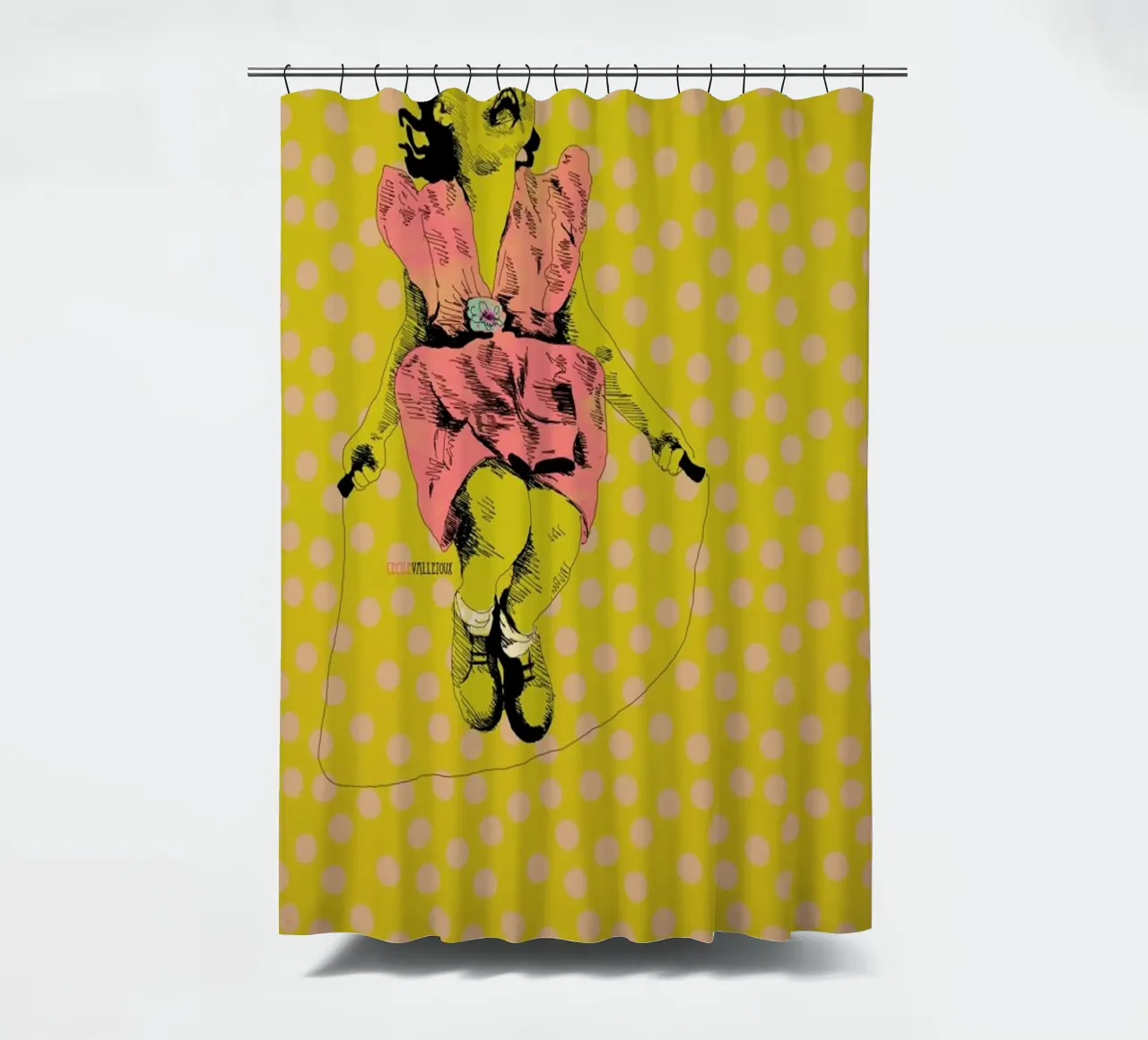 Jump Rope Rhyme shower curtain by La Belette Rose