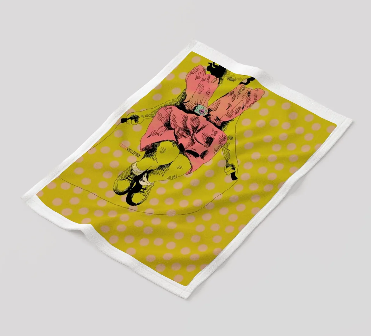 Jump Rope Rhyme fleece blanket by La Belette Rose