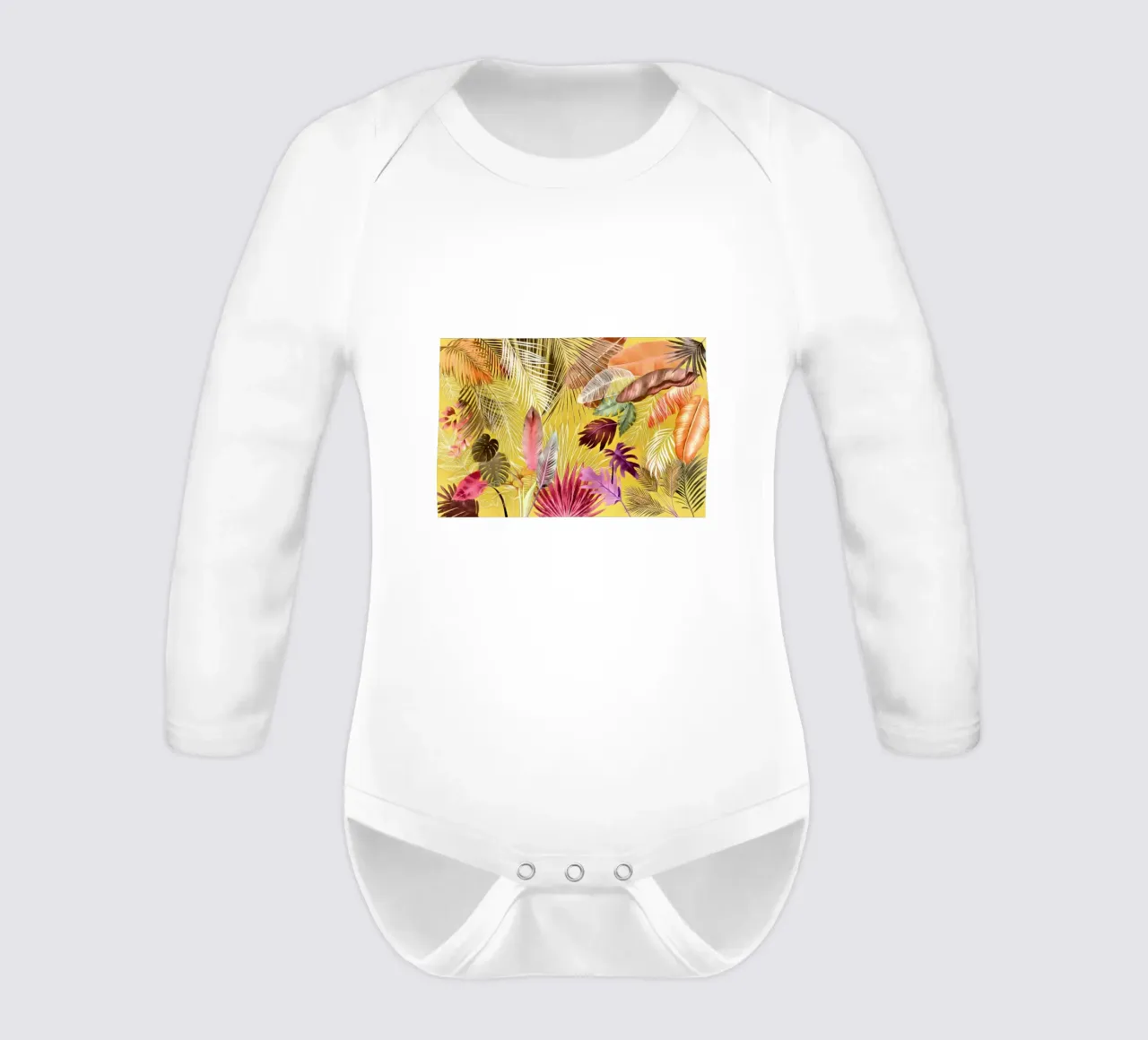 Tropical Foliage 07 long-sleeve baby romper by amini54