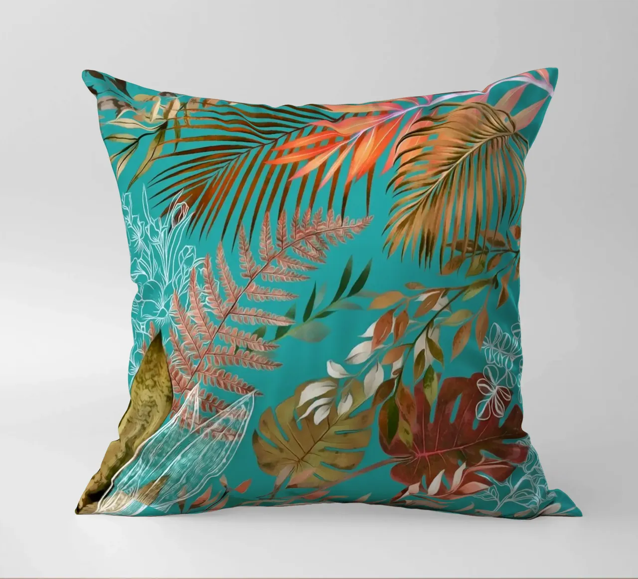 Tropical Foliage 08 decorative cushion by amini54