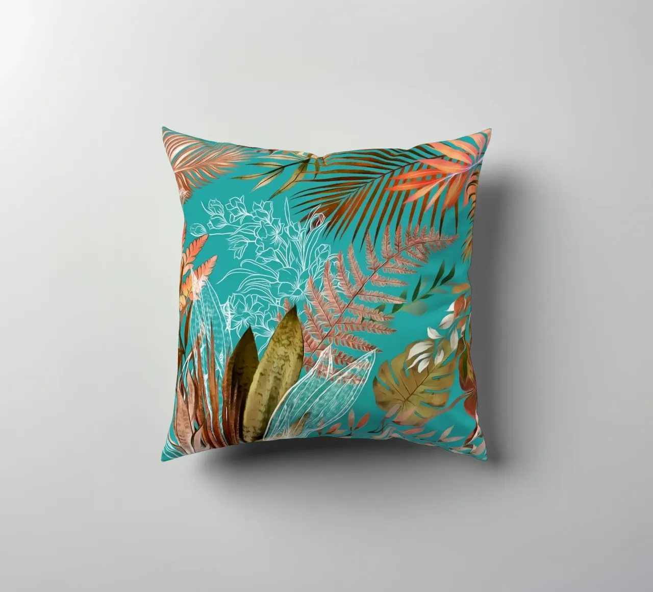 Tropical Foliage 08 decorative cushion by amini54