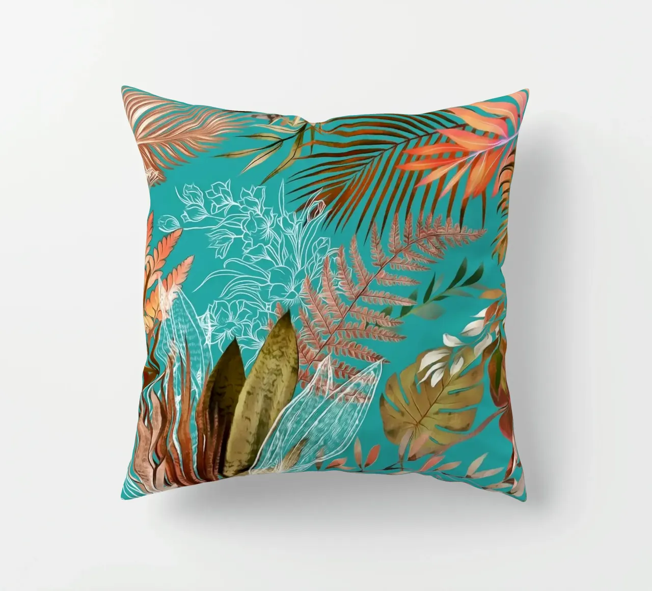Tropical Foliage 08 decorative cushion by amini54