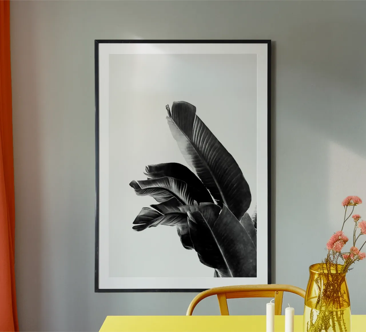 Paradiesvogel Pflanze Schwarz und Weiß 01 Poster von amini54