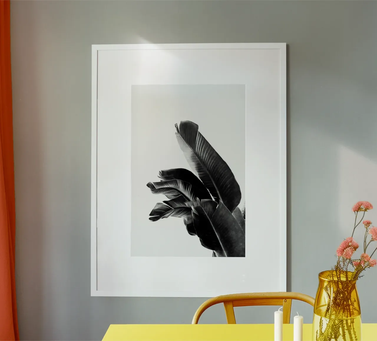 Paradiesvogel Pflanze Schwarz und Weiß 01 Poster von amini54