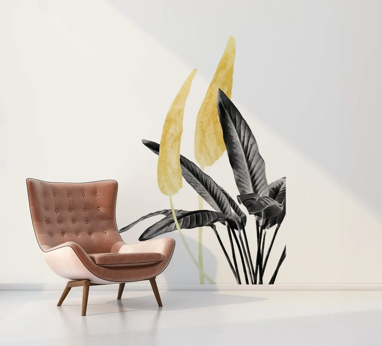 Bird of Paradise Plant Black, White and Gold 01 photo wallpaper by amini54