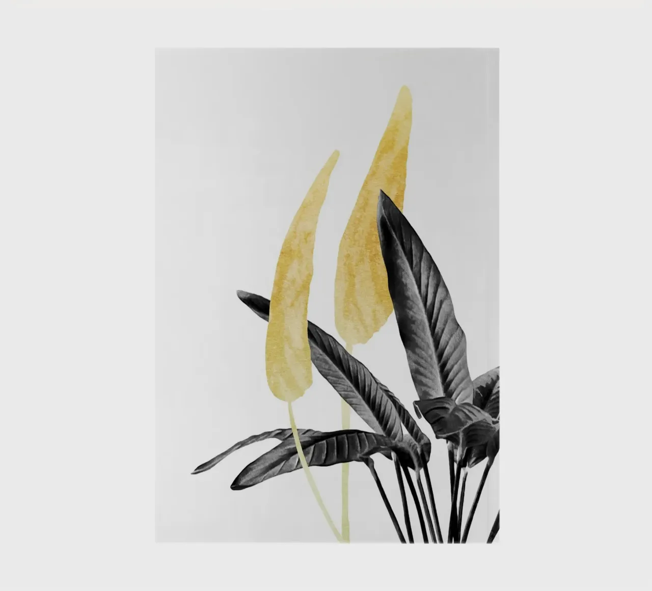 Bird of Paradise Plant Black, White and Gold 01 notebook by amini54