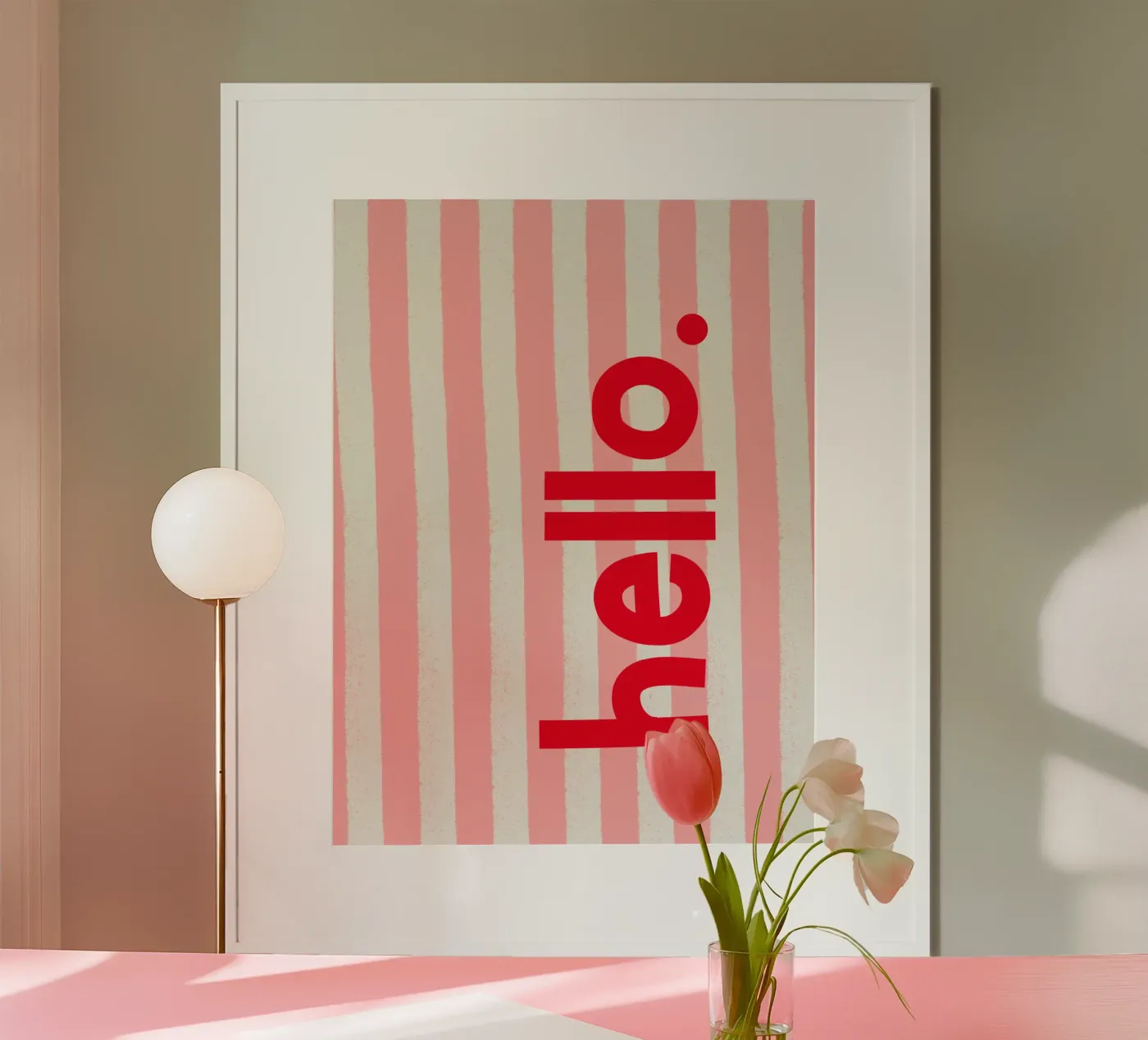 Ciao - Riga rosa poster da Jannie goods